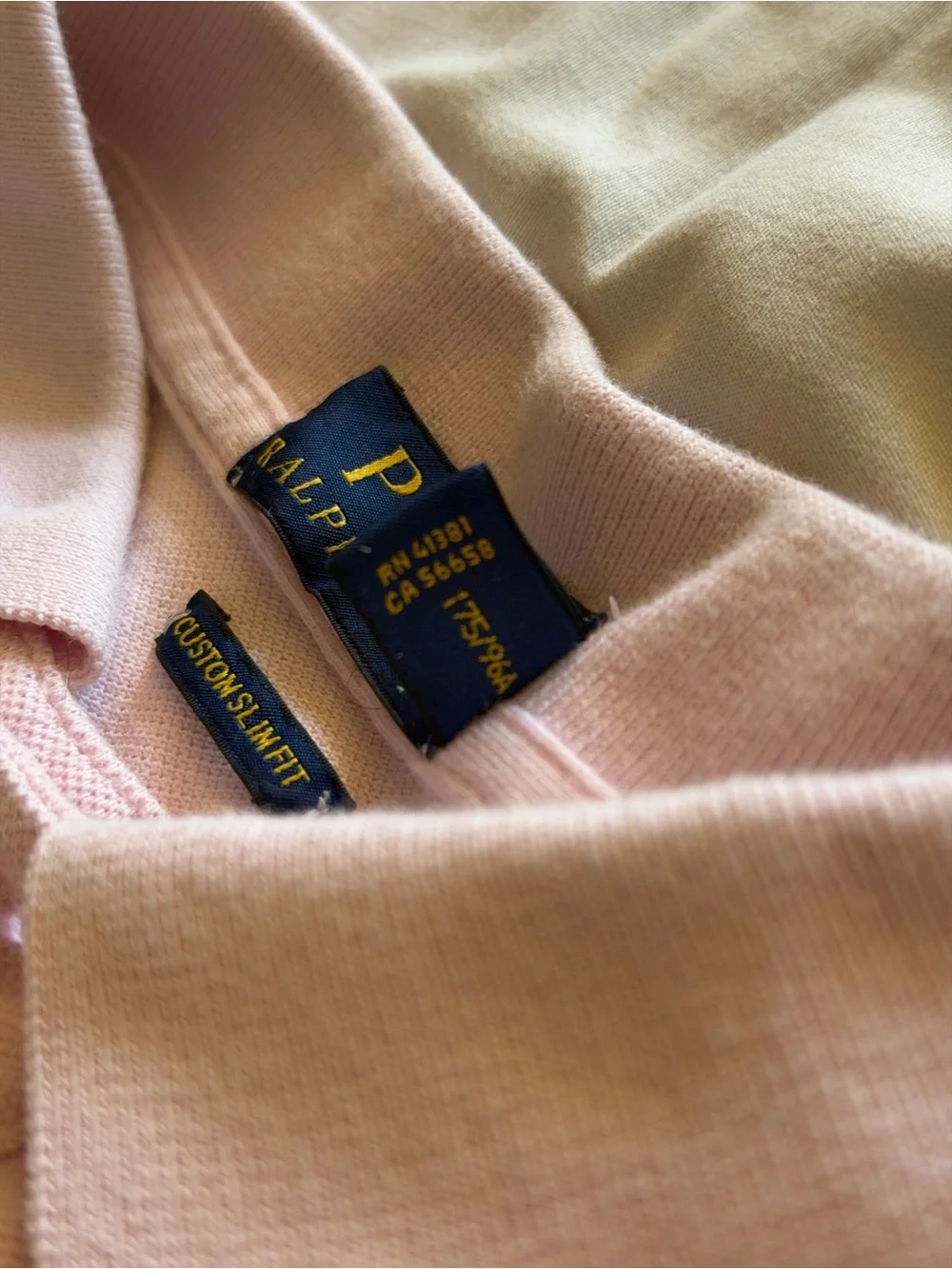 Ralph Lauren Men’s Light Pink Polo Shirt with Navy Pony